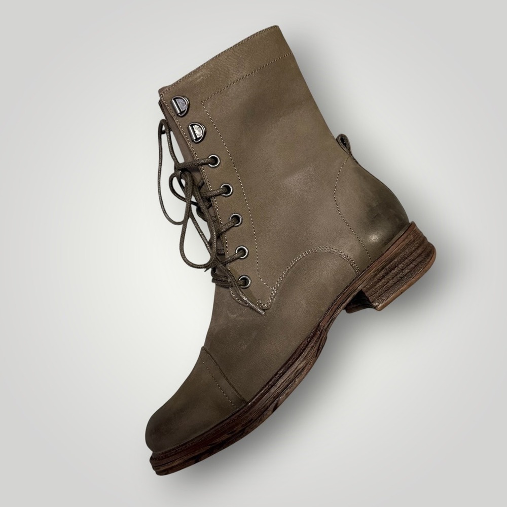 Blondo B5484 PYO Waterproof Leather Combat‎ Boots Olive Brown Cap Toe Womens 6 - Picture 5 of 11